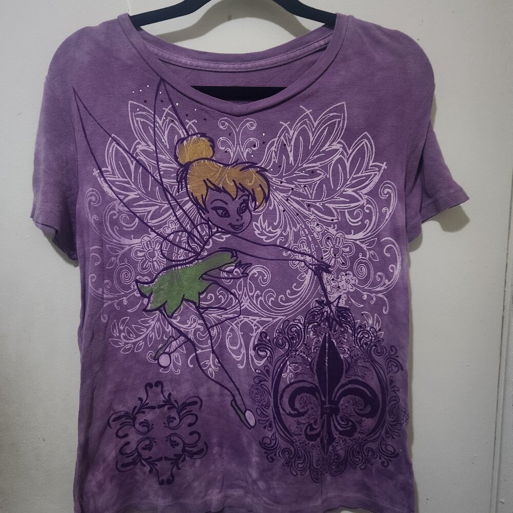 Disney Tinkerbell Graphic Tee Purple Size Medium Final